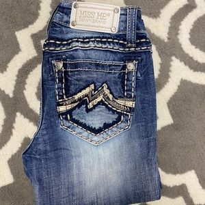 Miss Me Ankle Cropped Jean with Destruction